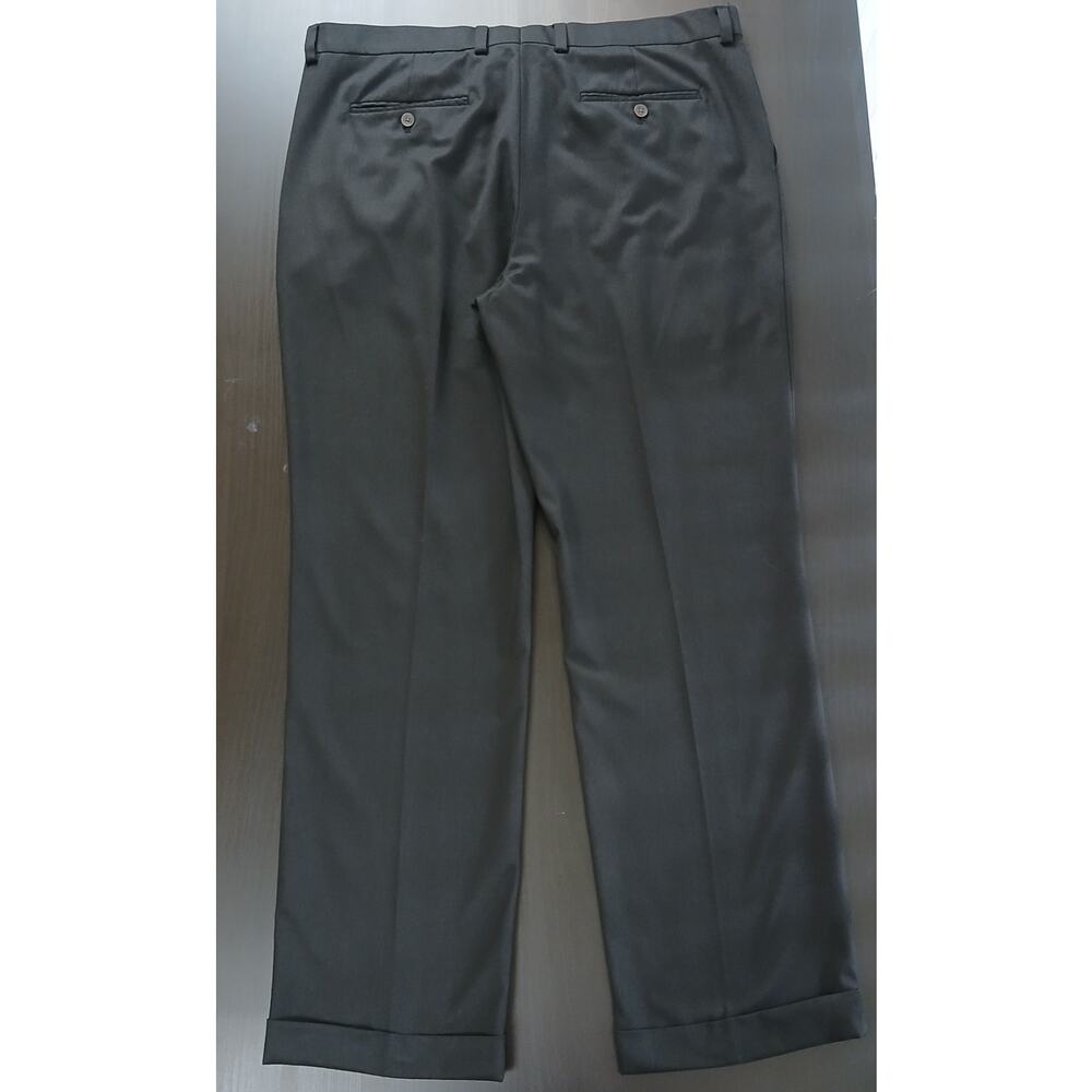 Geoffrey Beene Mens Black Formal Slacks W38 L32 pleated front cuffed dress pants - Picture 3 of 14